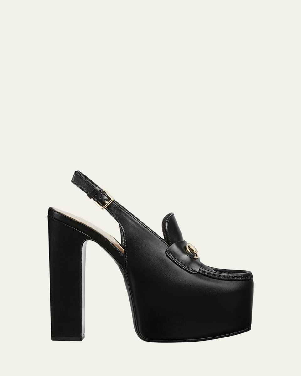 Ottavia Leather Platform Loafer Pumps